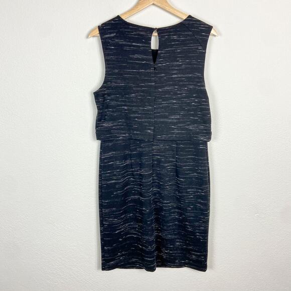 Ann Taylor Knit Shift Dress 10‎ Charcoal Gray Black Spacedye - Picture 4 of 7